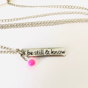 Necklace Silvertone Positive Affirmation w/Charm